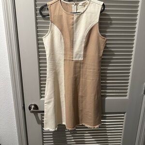 Elegant Sleeveless Colorblock Dress